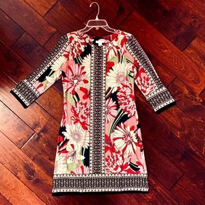 NWT London Times Navy/Pink Floral Shift Dress